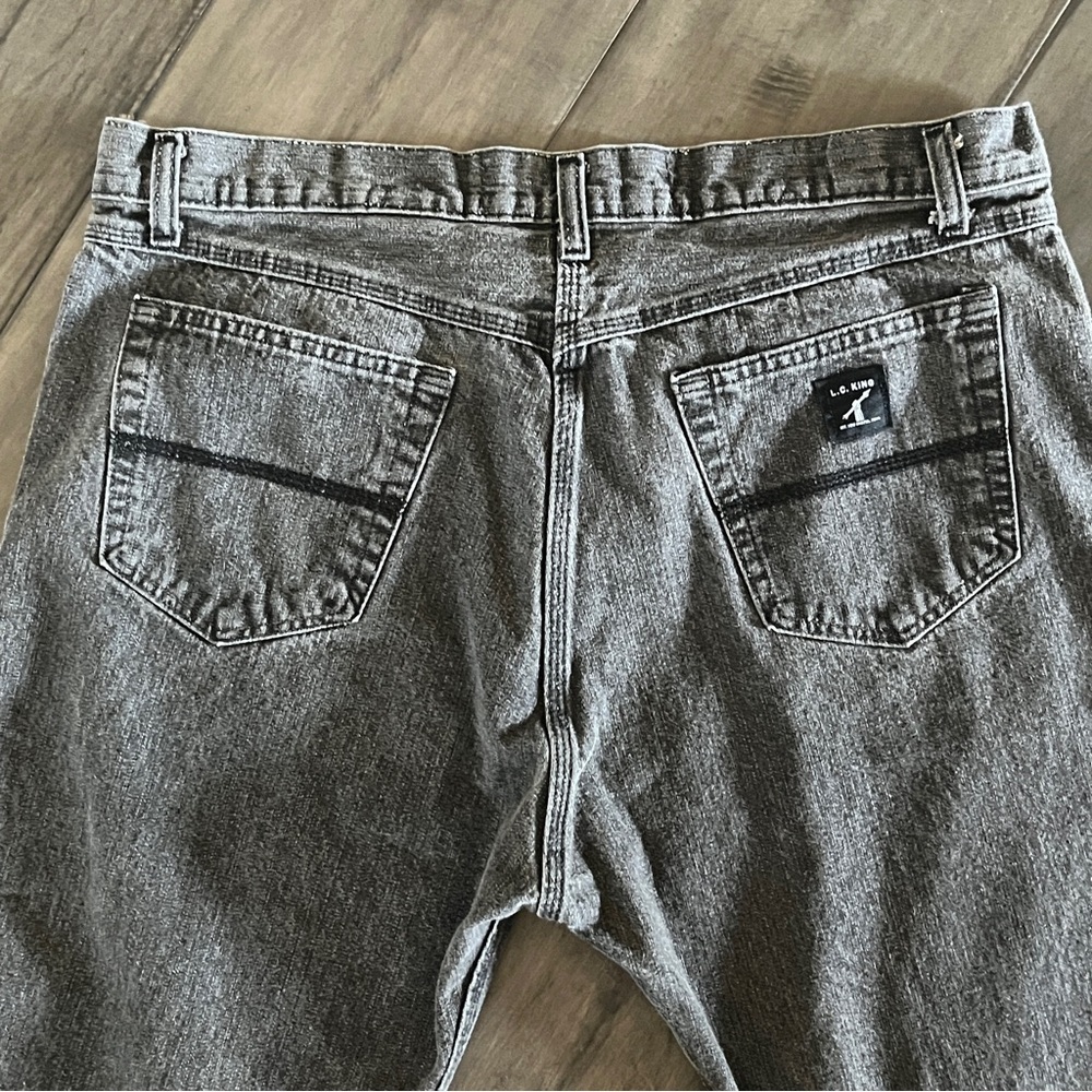 L.C. King Manufacturing Co 5 Pocket Washed Gray Denim Jeans - Size 40 x 30